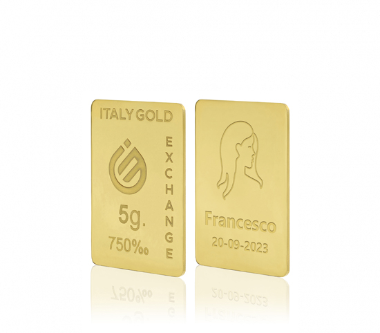 Lingotto Oro segno zodiacale Vergine 18 Kt da 5 gr. IGE GOLD